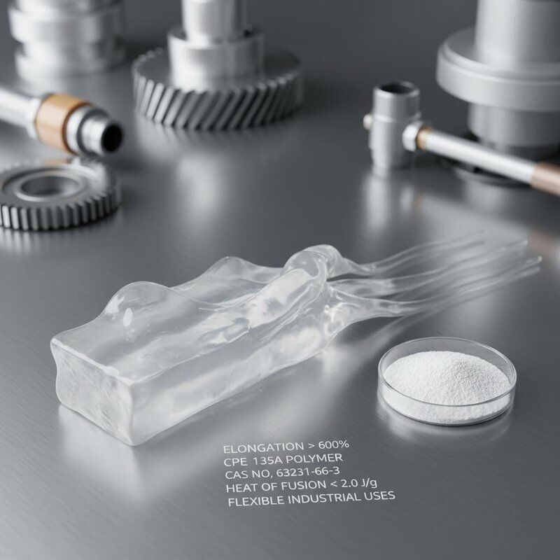 Elongation greater than 600 percent CPE 135A polymer Cas No 63231-66-3 heat of fusion below 2 point 0 joules per gram engineered for flexible industrial uses